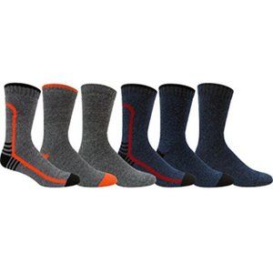 Grey Wolf Men’s 6 Pairs Heavyweight Thermal Socks